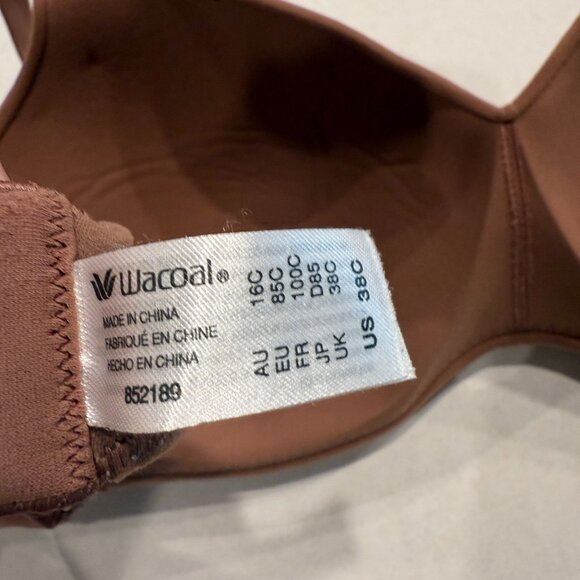 Wacoal How Perfect Wire-Free Bra 38C Deep Tan / Mocha 852189 - Picture 2 of 3